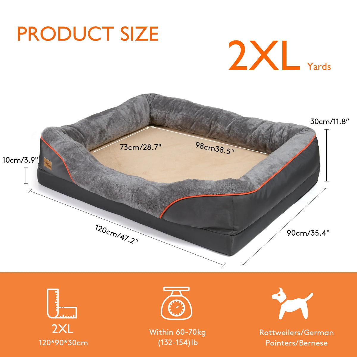 Bingopaw Premium Fleece Dog Bed With Removable Washable Cover