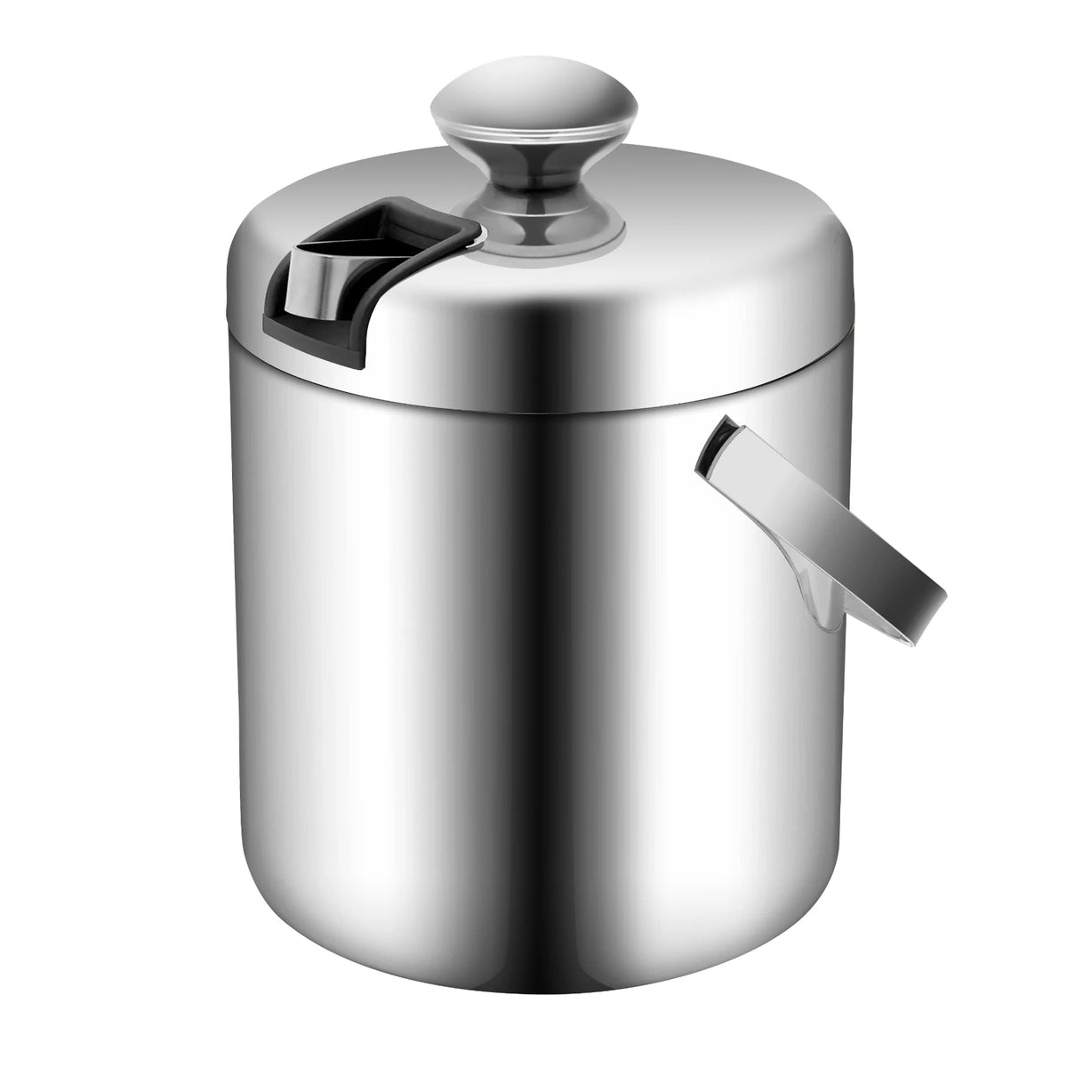 Double Wall Stainless Steel Ice Bucket With Tongs And Lid