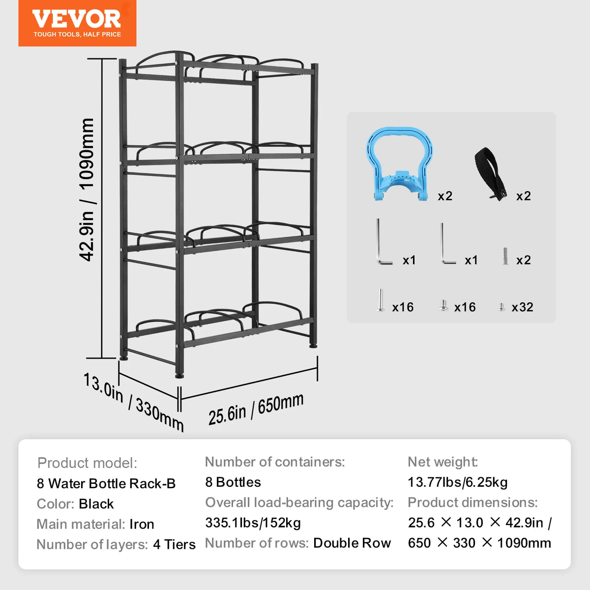 SucceBuy Three Tier Water Bottle Holder Rack For Kitchen Storage