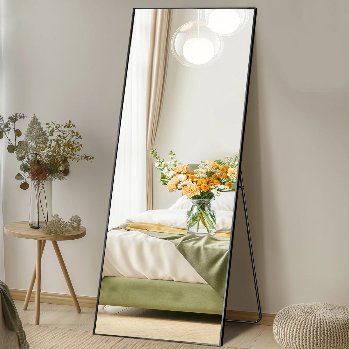 MCQ Modern Aluminum Arched Full Length Wall Mounted Standing Mirror
