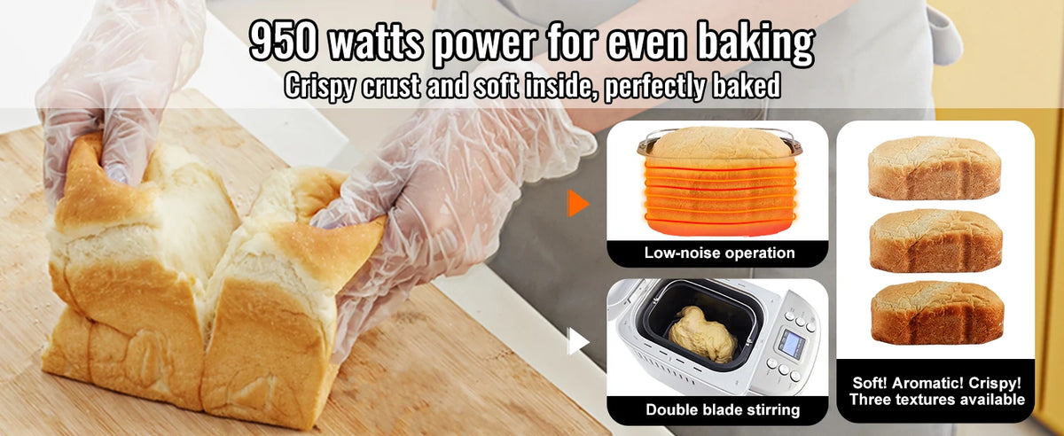 VEVOR 15 In 1 Automatic Bread Maker With Gluten Free Setting
