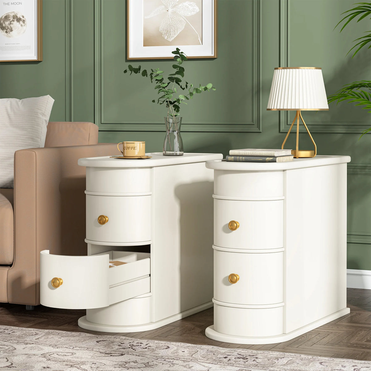 Tribesigns Modern Wooden End Table With Drawer For Sofa