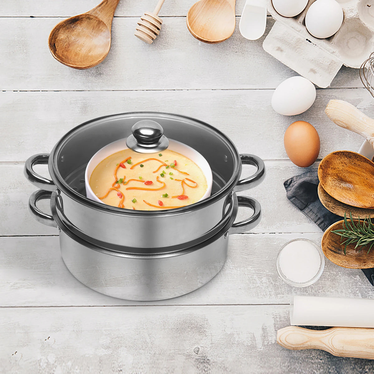 Five Layer Stainless Steel Multifunctional Kitchen Steamer for Cooking