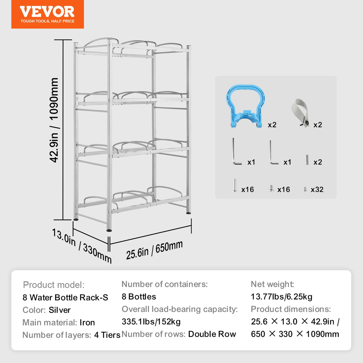 SucceBuy Three Tier Water Bottle Holder Rack For Kitchen Storage