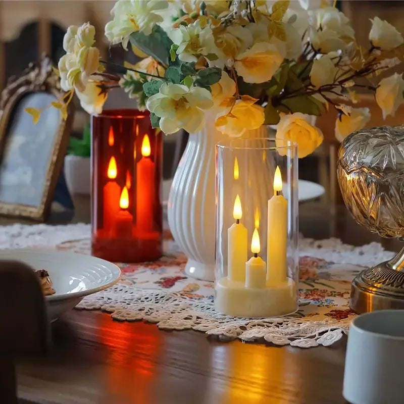 Flameless LED Taper Candles With Flickering Warm Light Home Decor