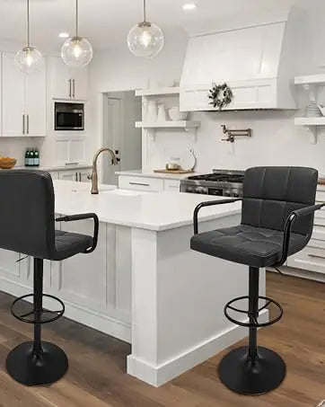 HURACAN Swivel Adjustable Bar Stools With Armrests And Footrests