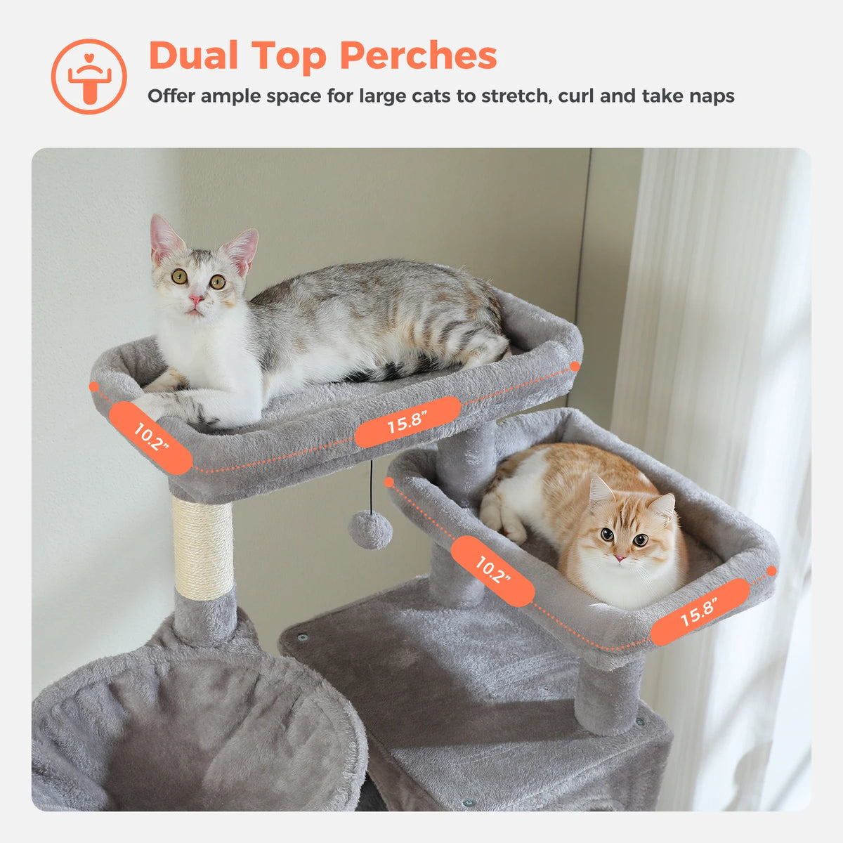 Tall Cat Tree for Indoor Cats Big Cat Tower with Super Large Hammock Cat Climbing Tree with Scratching Posts Condo House Black