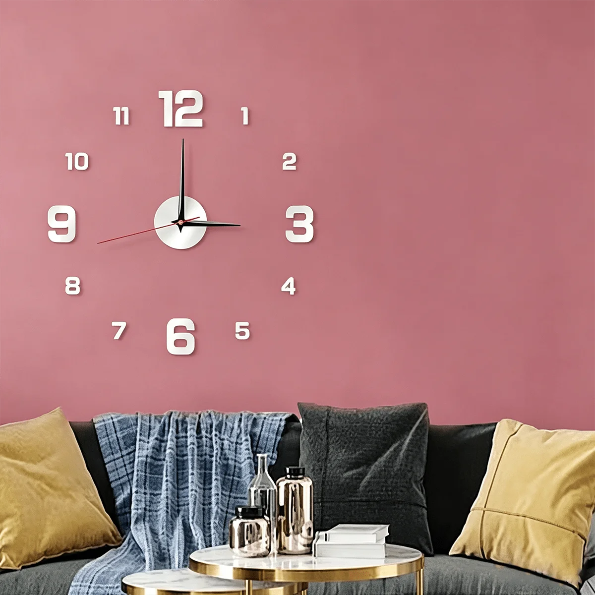 Glow In The Dark DIY Mirror Wall Clock Sticker Decor