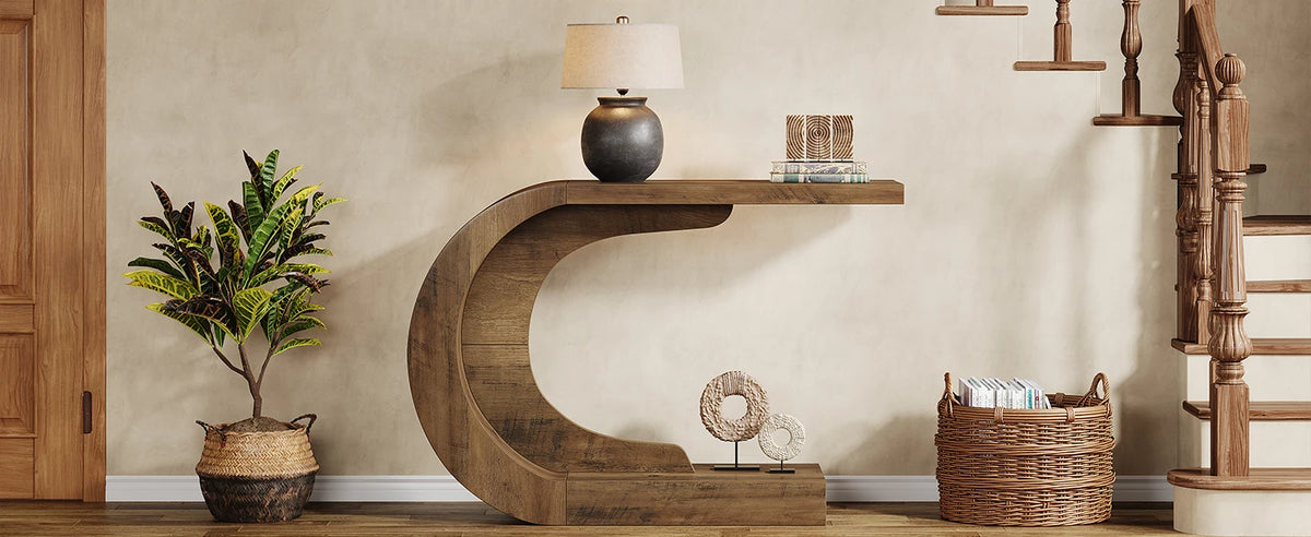 Tribesigns Mid Century Modern Wooden Console Table for Entryway