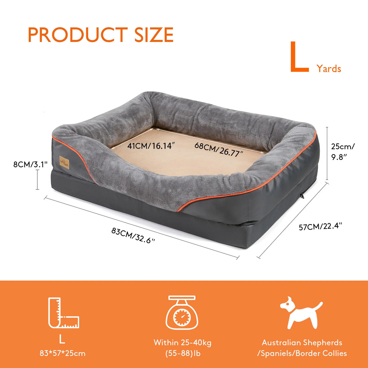 Bingopaw Premium Fleece Dog Bed With Removable Washable Cover