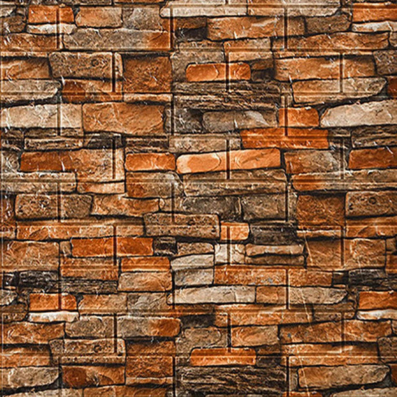 10Pcs 3D Brick Wall Stickers DIY Self Adhensive Decor Foam Waterproof Wall Covering Wallpaper for TV Background Kids Living Room