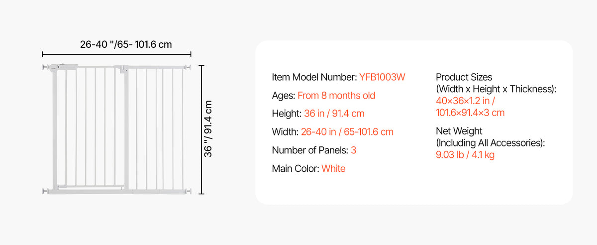 SucceBuy Secure Pressure Mount Walk Through Baby And Dog Gate