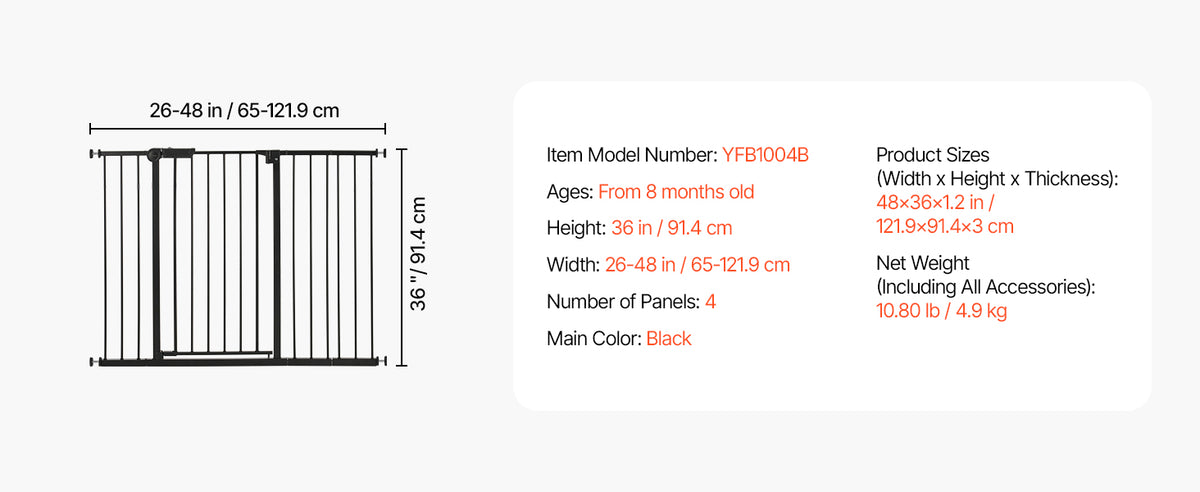 SucceBuy Secure Pressure Mount Walk Through Baby And Dog Gate