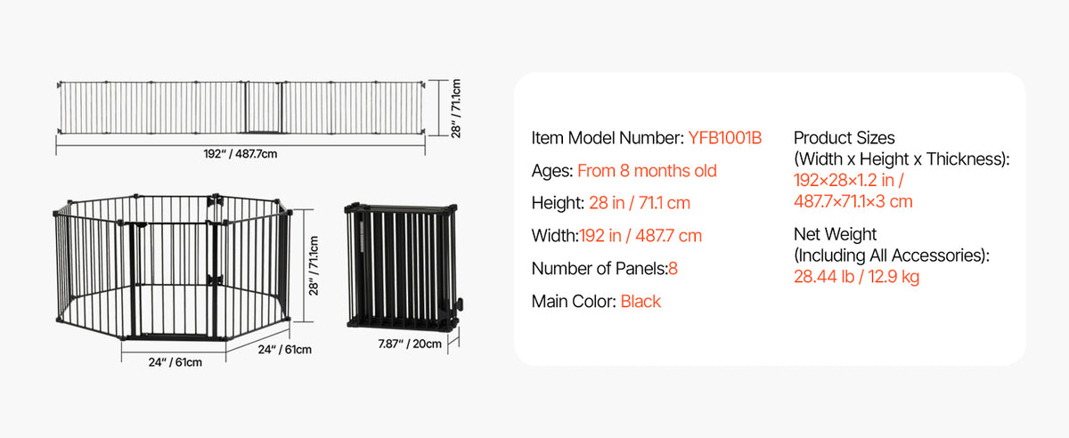 SucceBuy Secure Pressure Mount Walk Through Baby And Dog Gate
