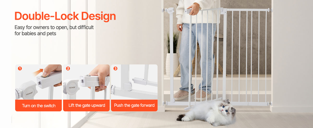 SucceBuy Secure Pressure Mount Walk Through Baby And Dog Gate