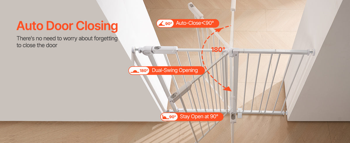 SucceBuy Secure Pressure Mount Walk Through Baby And Dog Gate