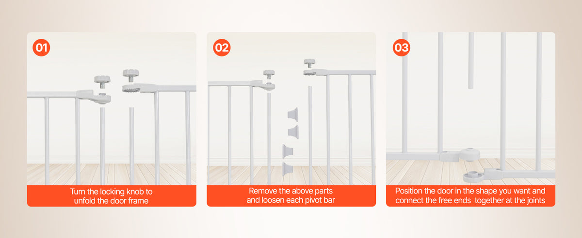 SucceBuy Secure Pressure Mount Walk Through Baby And Dog Gate