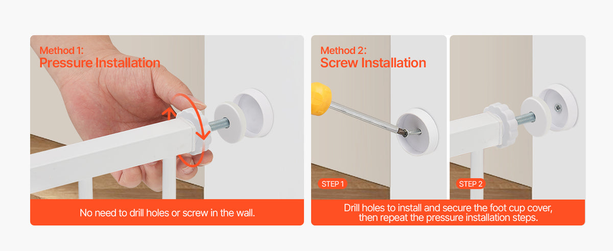 SucceBuy Secure Pressure Mount Walk Through Baby And Dog Gate