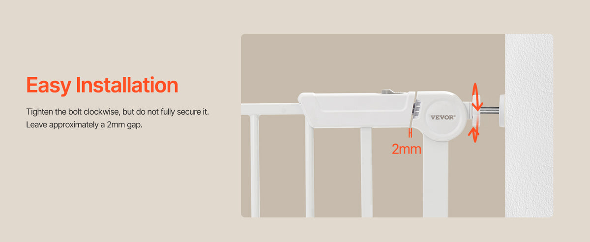SucceBuy Secure Pressure Mount Walk Through Baby And Dog Gate