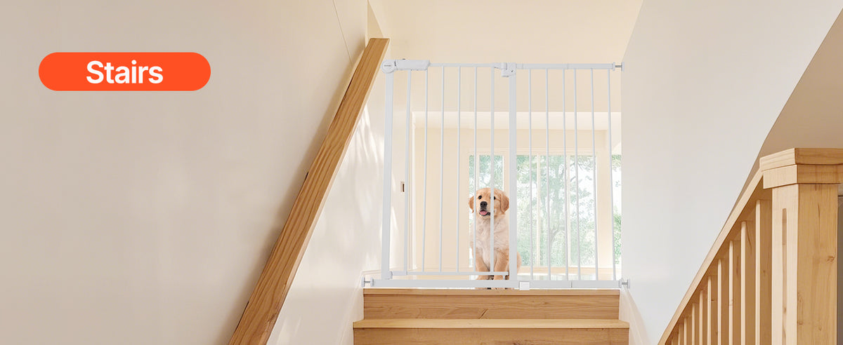 SucceBuy Secure Pressure Mount Walk Through Baby And Dog Gate