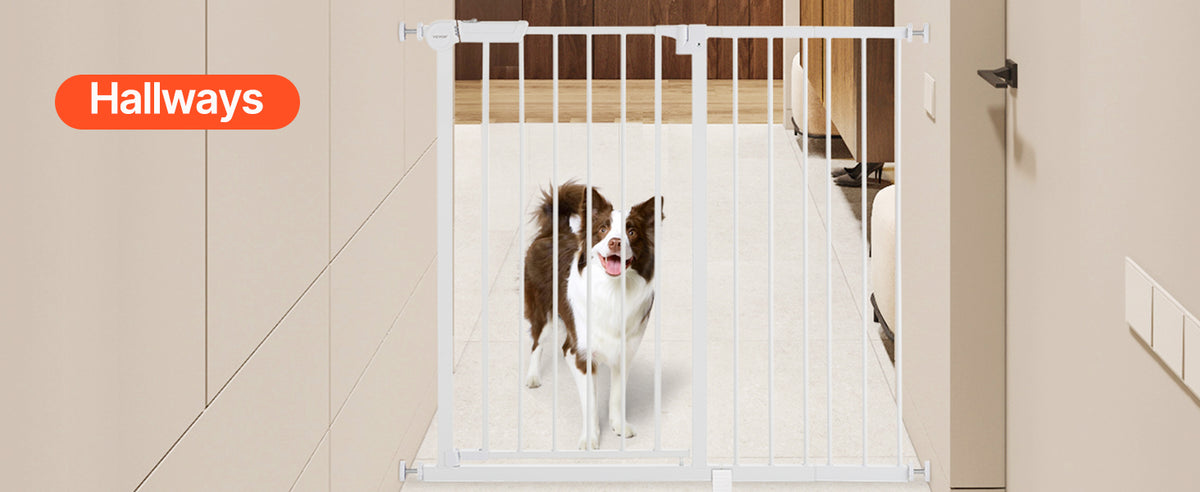 SucceBuy Secure Pressure Mount Walk Through Baby And Dog Gate