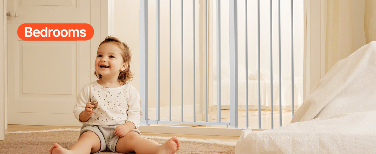 SucceBuy Secure Pressure Mount Walk Through Baby And Dog Gate