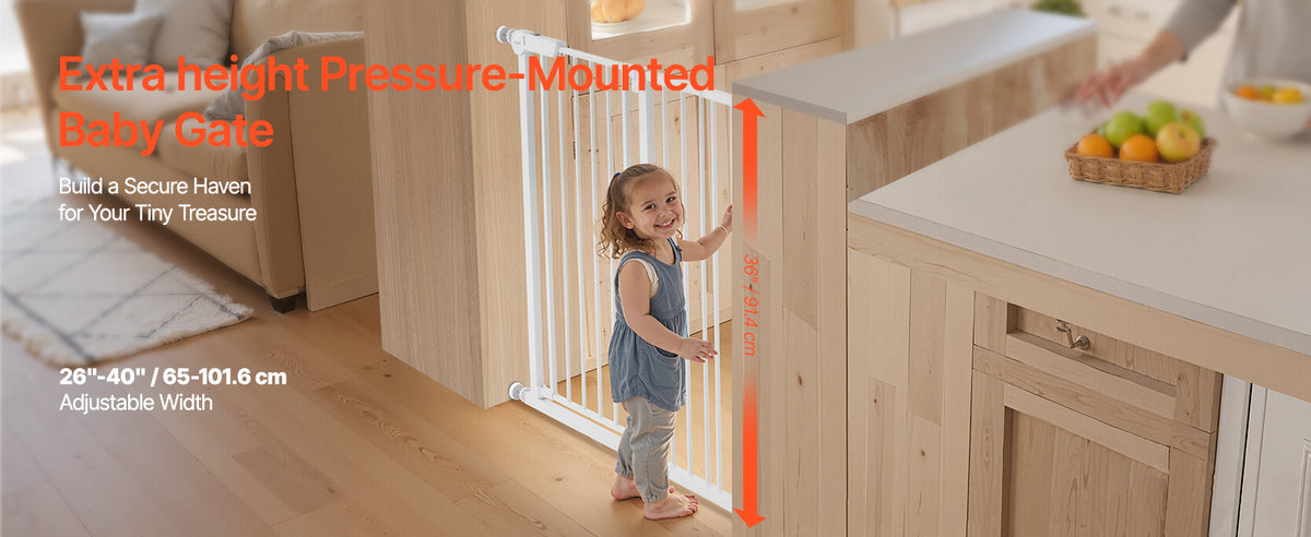 SucceBuy Secure Pressure Mount Walk Through Baby And Dog Gate