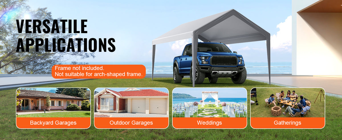 SucceBuy Carport Replacement Canopy Cover Waterproof UV Protected Shelter