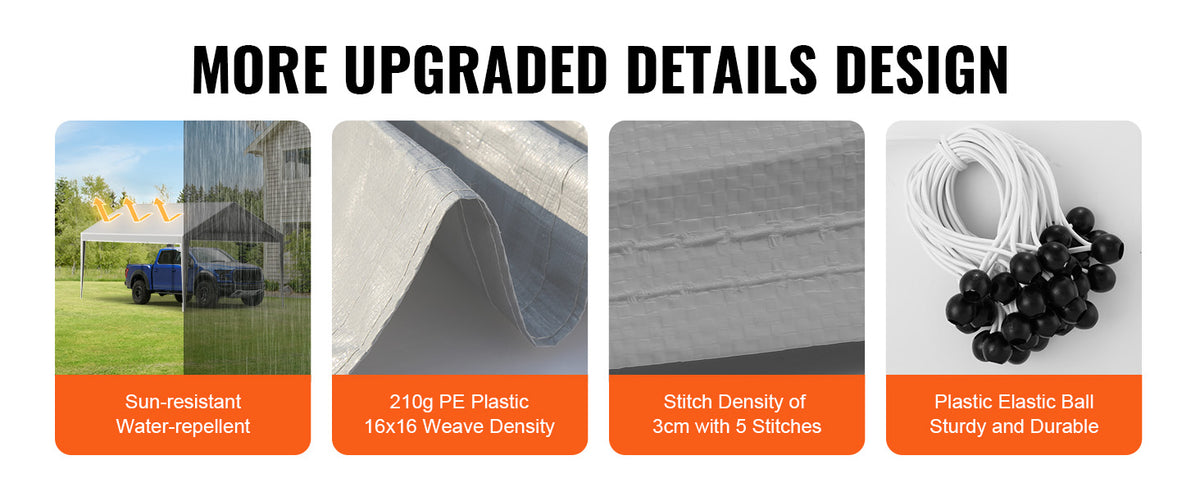 SucceBuy Carport Replacement Canopy Cover Waterproof UV Protected Shelter