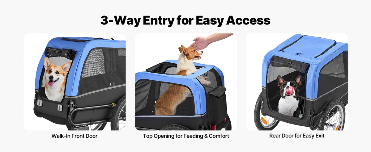SucceBuy Dog Bike Trailer With Quick Release Wheel Flag