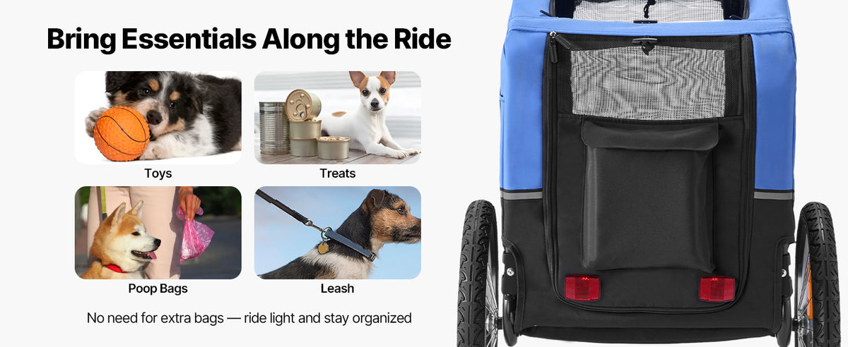 SucceBuy Dog Bike Trailer With Quick Release Wheel Flag