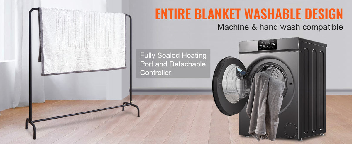 SucceBuy Electric Heated Blanket With Sherpa Flannel And Timer