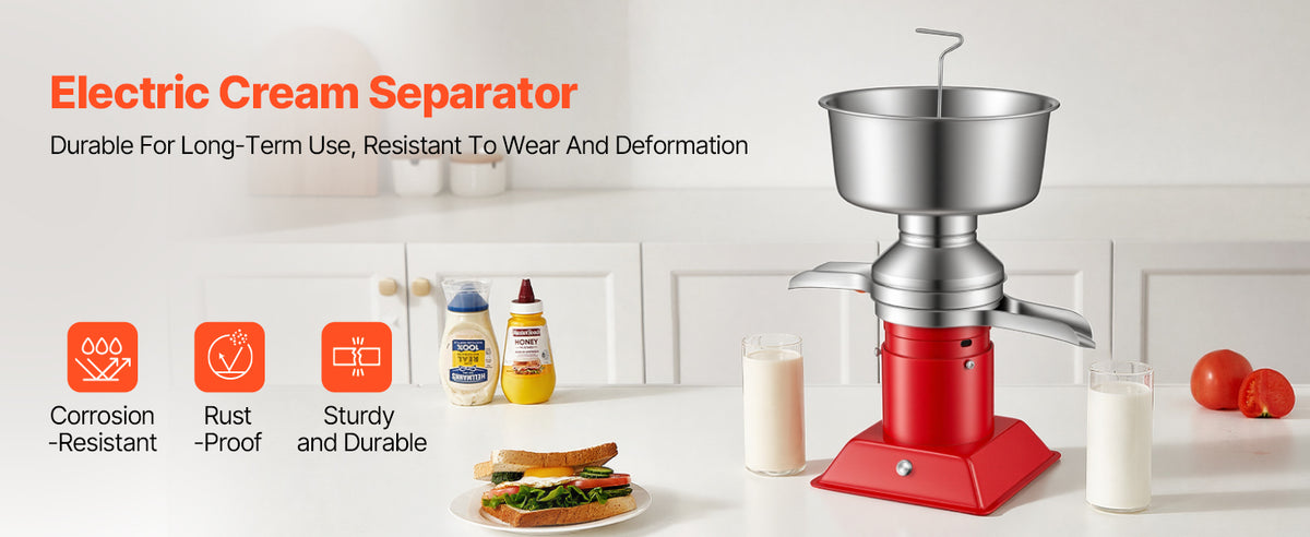 SucceBuy Electric Milk Cream Separator Machine Stainless Steel