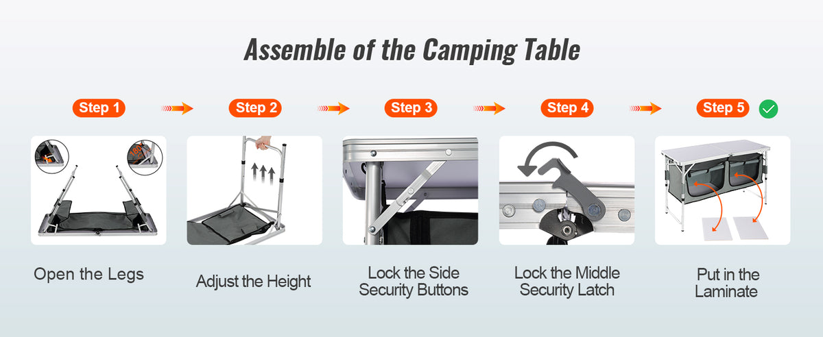 SucceBuy Folding Camping Kitchen Table For Outdoor Cooking