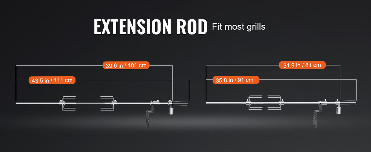SucceBuy 39-56inch Universal Grill Rotisserie Kit for Grills Electric BBQ Grill w/Motor Stainless Steel Automatic Grilling Kit