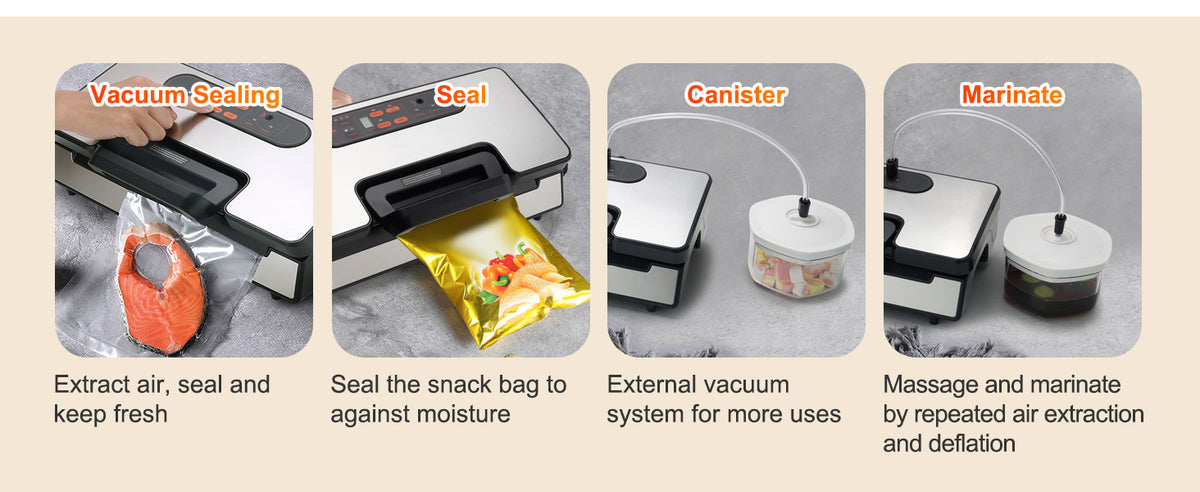 SucceBuy Vacuum Sealer Machine For Food Packaging And Kitchen Use
