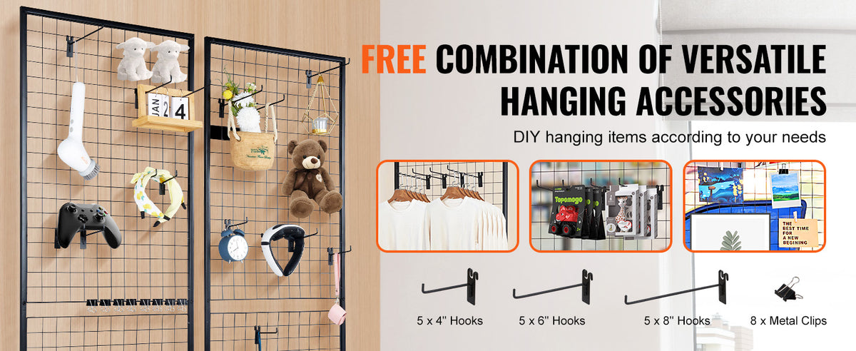 SucceBuy Double Sided Gridwall Display Rack With Hooks