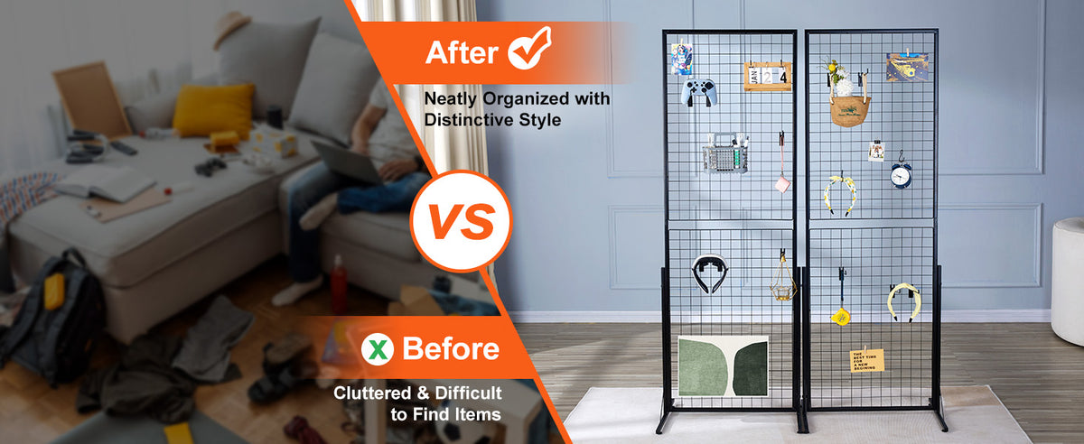 SucceBuy Double Sided Gridwall Display Rack With Hooks